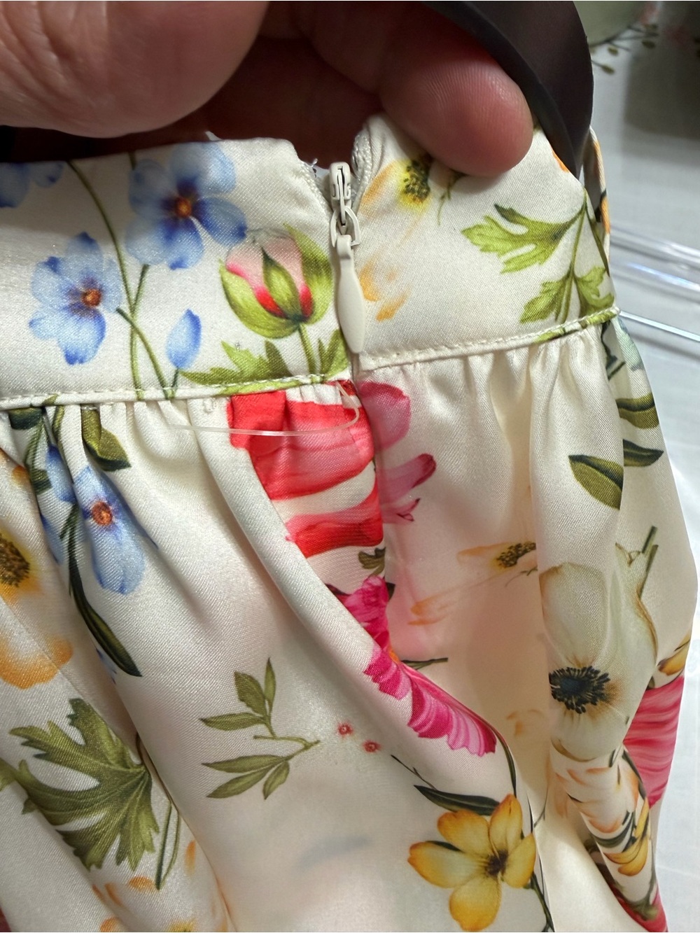 Avec Les Filles Ivory Floral Maxi skirt XL belted NWT - Picture 6 of 11